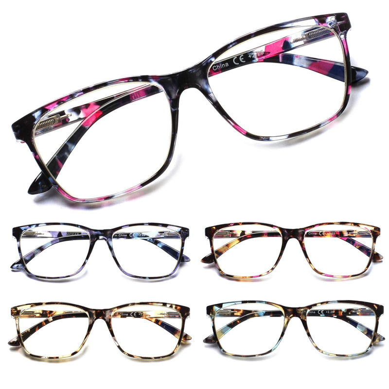 [Australia - AusPower] - SIGVAN Ladies Reading Glasses Blue Light Blocking Spring Hinge Fashion Pattern Print Eyeglasses for Women Multicolour 2.0 x 