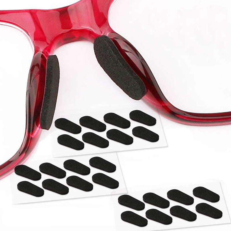 [Australia - AusPower] - Soft Foam Nose Pads Self Adhesive Non-Slip Eyeglass Nose Pads, Thin Nosepads for Eyeglasses Sunglasses Glasses,12Pairs 1.5mm/Black Color 
