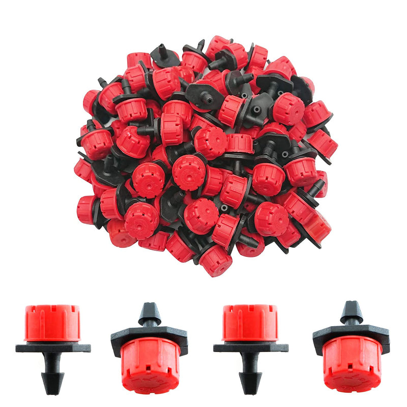 [Australia - AusPower] - BEADNOVA Drip Irrigation Emitters 50 Pcs Irrigation Drippers 360 Degree Drip System Emitters Sprinklers Drippers for Drip Irrigation 1/4 Inch Tube Gardening (Red) 50pcs 