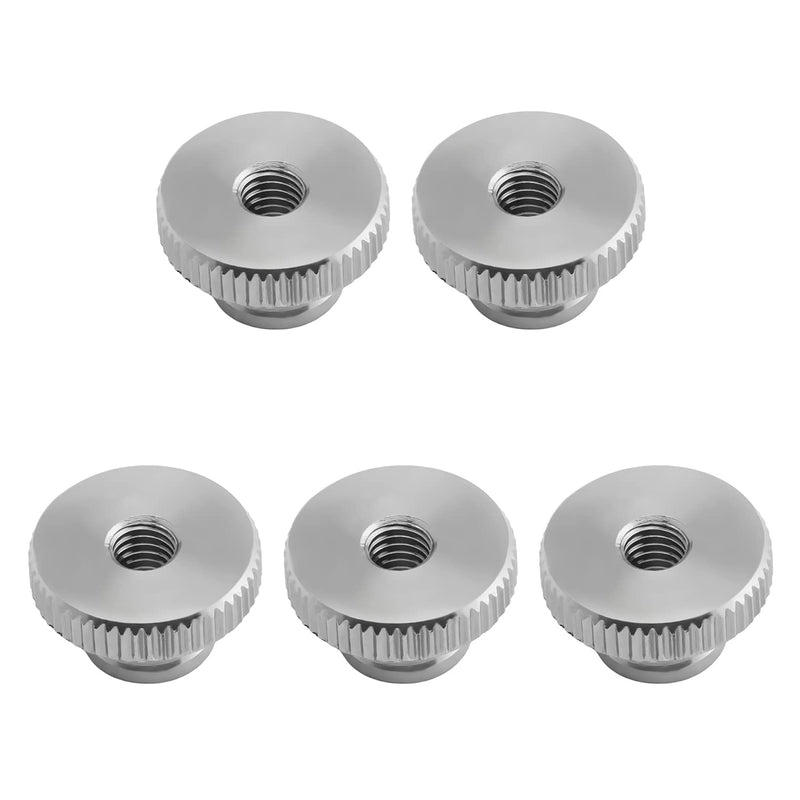 [Australia - AusPower] - Yinpecly Knurled Thumb Nuts, M6 Through Hole Round Knobs ?Whitewash 304 Stainless Steel, Pack of 5 