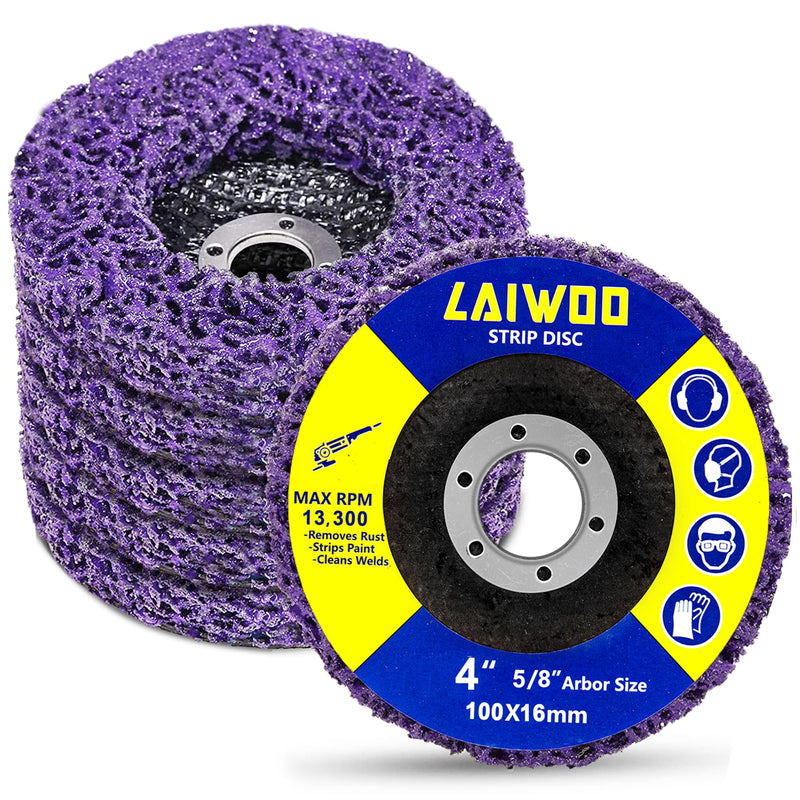 [Australia - AusPower] - LAIWOO 5 Pack Strip Discs Stripping Wheel for Angle Grinder Paint Stripper Wheels Abrasive Wheel for Clean and Remove Paint, Rust Welds, Oxidation (4'' x 5/8'') 4'' x 5/8'' 