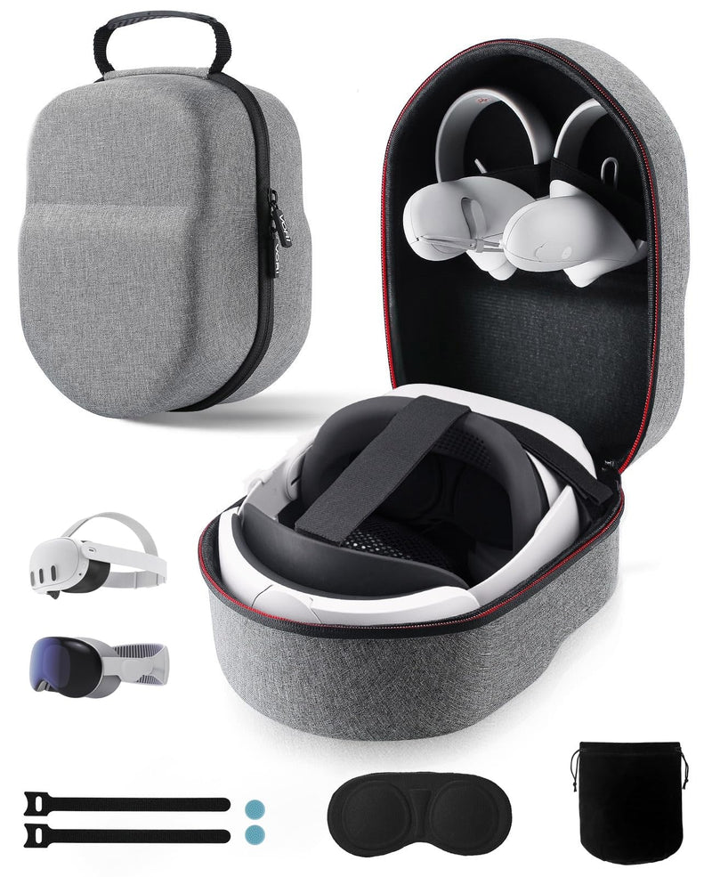 [Australia - AusPower] - VORI Case for Meta Quest 3/Oculus Quest 2 Accessories/Vision Pro/Pico 4, Fit Elite Strap Battery Version/Kiwi Design/BOBOVR Head Strap, with Len Protector, Portable Hard Carrying Case for Meta Quest 2 