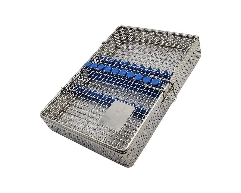 [Australia - AusPower] - Mesh Cassette Tray Box for Thick Instruments Tubes handpieces Dental Instruments Labs Organizer Autoclave Sterilization for 10 Instruments 