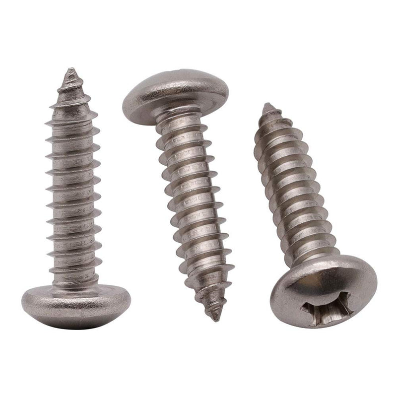 [Australia - AusPower] - #8 x 1" (100 Pack) Stainless Steel Phillips Pan Head Wood Screws, Stainless Steel 304 (18-8), Pan Head Sheet Metal Screws Self Tapping Screws #8 x 1" 100 