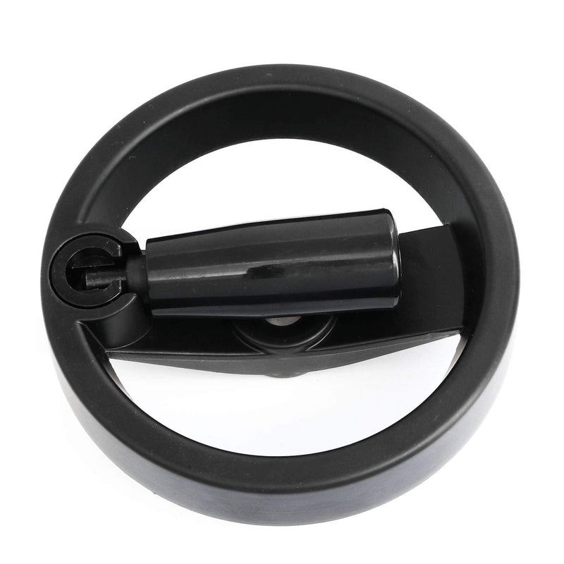 [Australia - AusPower] - Foldable Handwheel Spoke Hand Wheel with Folding Revolving Handle for Milling Machine, Black 