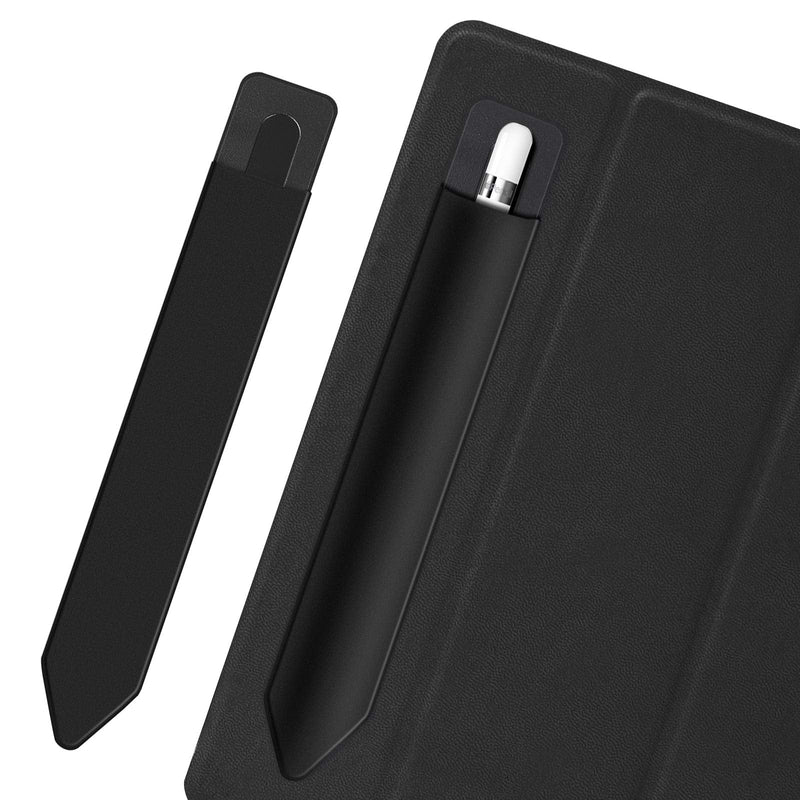 [Australia - AusPower] - 2 Pack Pencil Holder for Apple Pencil 1st 2nd Generation, YUOROS Adhesive Pencil Sleeve for iPad iPad 9th/8th Gen, Tablet Stylus Surface Pen (Black, Black) Black Black 