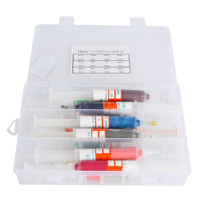 12-Piece Polishing Agent Set for Jewellery and Metal, Fine Lapping Paste and Final Polish Paste with Storage Box for Professional Jewel Polishing and Metalworking