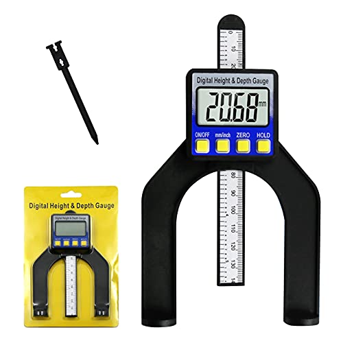 RUIZHI Digital Depth Gauge Altimeter 0-85 mm Profile Depth Gauge LCD Display Digital Caliper for Woodworking, Mechanical Engineering with Magnets