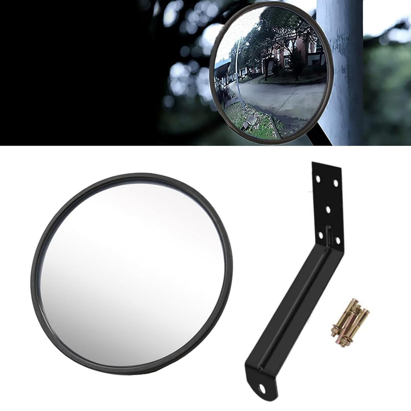 [Australia - AusPower] - 8 Inch Convex Mirror Outdoor with Adjustable Wall Fixing Bracket,Driveway Mirror,Blindspot Traffic Mirror for Driveway Garage Park Outdoor Wide Angle View Curved Security Blind Spot Mirrors 8" 1 