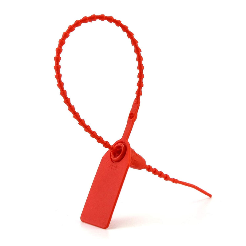 [Australia - AusPower] - QWORK Plastic Tamper Seals, 100Pcs Tamper Self-Locking Security Zip Tie, Pull-Tite Security Tag for Fire Extinguishers and Fire Safety, 9-13/16" Long, Red 100 Pack 
