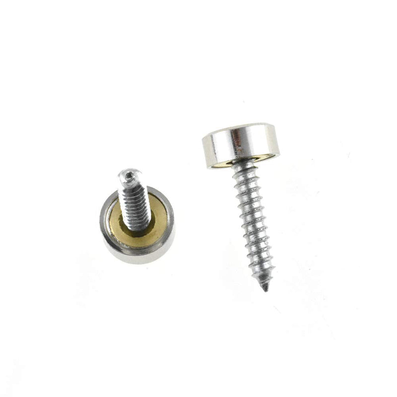 [Australia - AusPower] - Hahiyo 12mm Diameter Mirror Screws Brushed Stainless Steel Solid Easy Install Brass Washer Decorative Caps Fasteners Nails 10 Pairs for Bathroom Mirrors Panels Kitchen Ceiling Arts Crafts 12mm-10sets 
