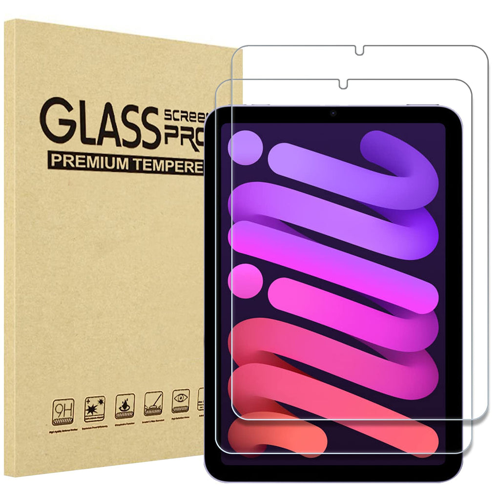 [Australia - AusPower] - 2 Pack Screen Protector for iPad Mini 6 8.3" 2021, Tempered Glass Film Guard for iPad Mini 6th A2567 A2568 A2570 -Clear 2 Pack 