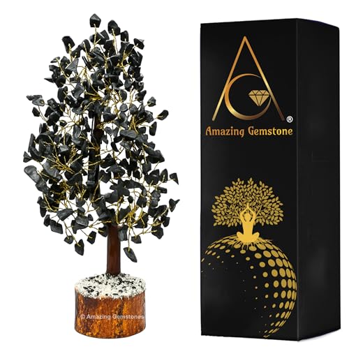 Shungite Natural Healing Premium Crystal Bonsai Feng Shui Fortune Money Tree of Life for Home Office Decor (Gift Box Ready,10-12 Inch) 10-12 Inch Shungite