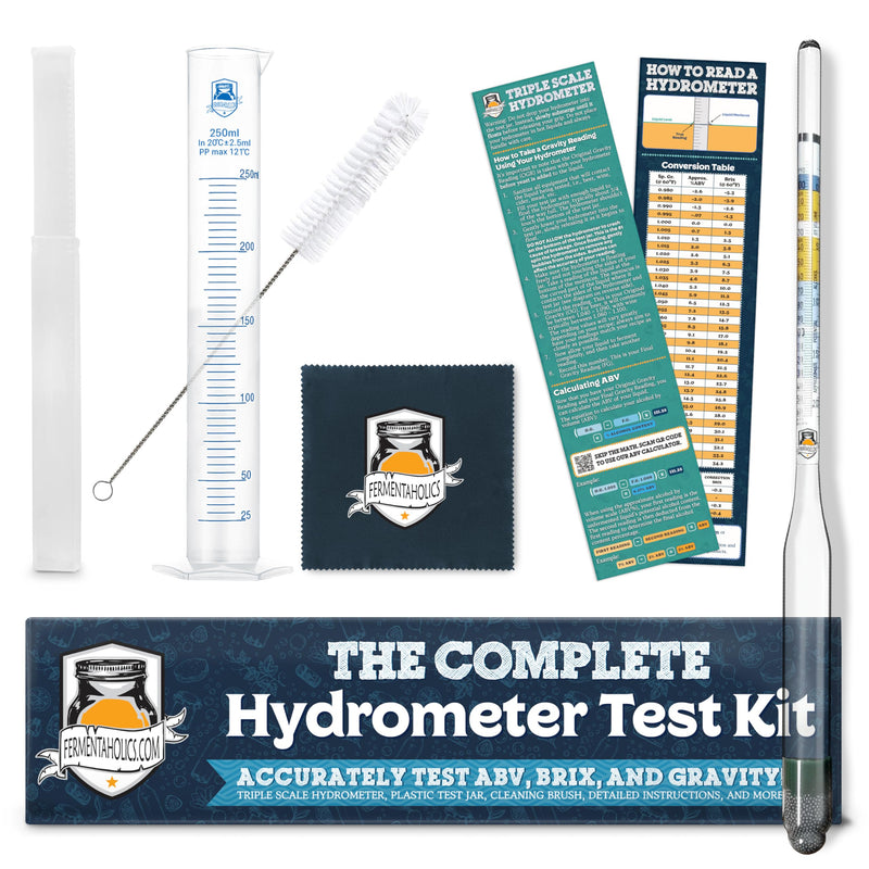 [Australia - AusPower] - Fermentaholics Triple Scale Hydrometer Test Kit | Hydrometer Test Jar Kit | Make Wine, Beer, Mead, Cider, and More | Measure ABV, Brix, and Specific Gravity (Hydrometer Test Kit - Plastic Test Jar) 