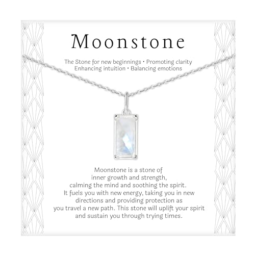 HOPE LOVE SHINE New Beginnings Rainbow Moonstone Sterling Silver Necklace for Women