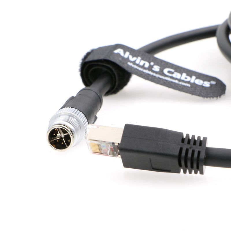 [Australia - AusPower] - Alvin’s Cables M12 8 Pin Male to RJ45 Shielded Ethernet Cable X Coded 8 Position Cat6a Cable for Cognex Industrial Camera 9.84ft/3M Black 