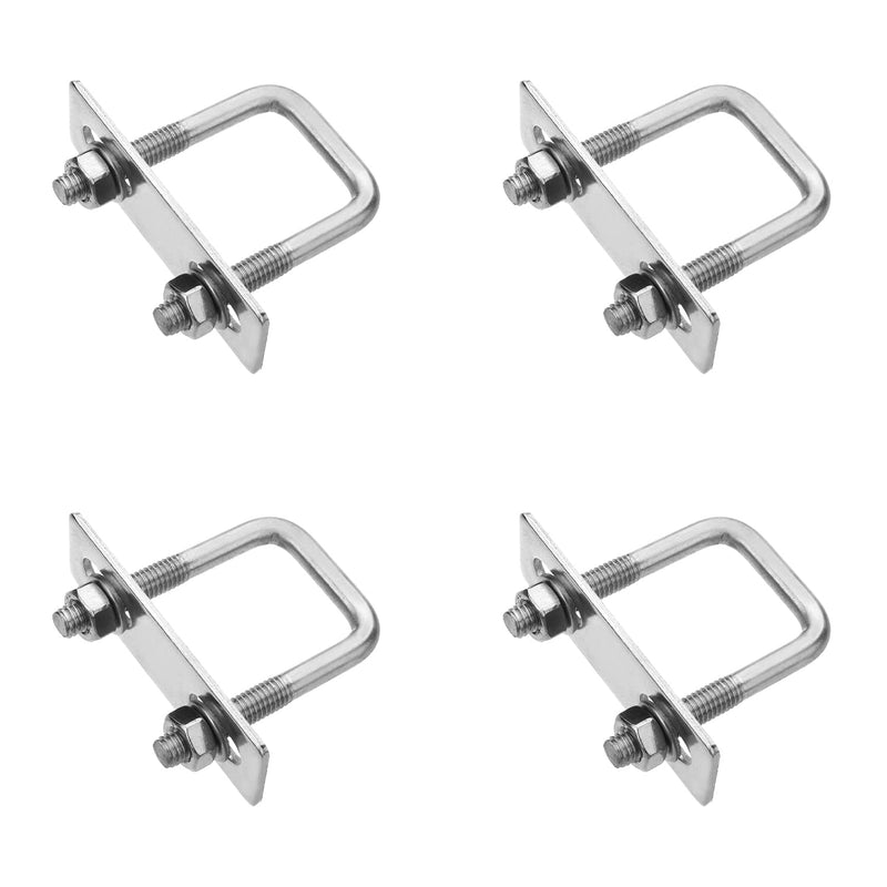 [Australia - AusPower] - Yinpecly 4Pack Square U-Bolts 1"(25mm) Inner Width 304 Stainless Steel U-Bolts M6 with Washers and Nuts for Automobiles Trailer, Ski Boat, or Sailboat Trailer, M6x25x50mm 25x50mm(W*L) 