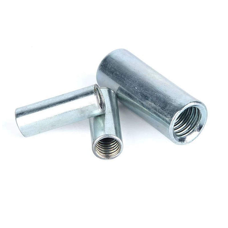 [Australia - AusPower] - 5 Pcs M12 x 1.75 x 36mm Long Rod Coupling Round Rod Nut Connector Zinc Plated Joint Nut Industrial Construction Fasteners M12x1.75x36mm(Round) 