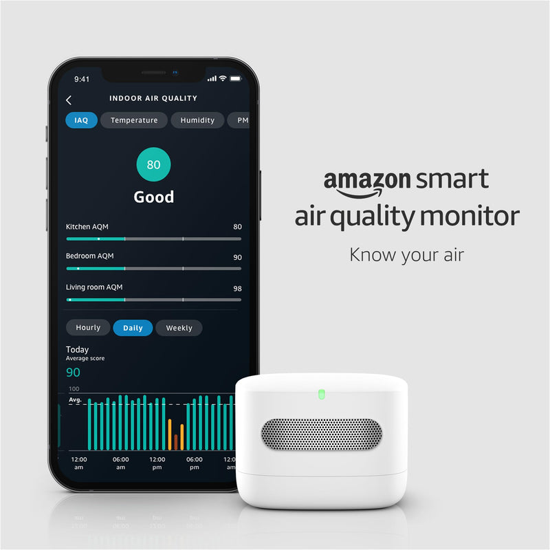 Amazon Smart Air Quality Monitor – Know your air, Works with Alexa 1-pack Smart Air Quality Monitor only
