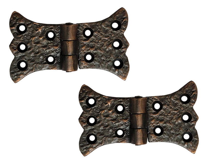 Adonai Hardware Aeneus Heavy Duty Antique Cast Iron Vintage Cabinet Butterfly Hinges (2 Pack, Oil Rubbed Bronze) for Barn Doors, Cupboards, Wooden Jewelry Box, Furniture, Treasure Chest and Trunks 3.5 Inch x 2 Pack
