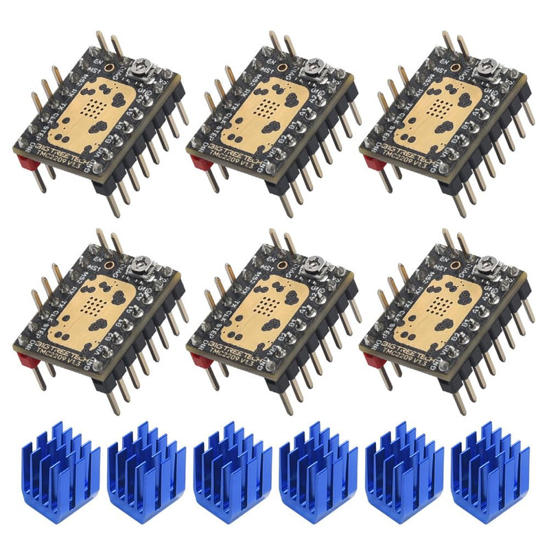 [Australia - AusPower] - BIGTREETECH 6PCS TMC2209 V1.3 Stepper Motor Driver 2.8A UART Ultra Silent Stepsticks Supports Step/DIR Mode for Octopus V1.1/Octopus Pro/SKR V1.4 Turbo/SKR 3/Manta M4P/M5P/M8P Control Board 