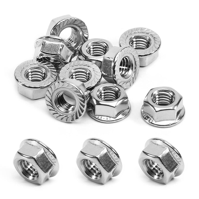 [Australia - AusPower] - Yinpecly 10PCS M8-1.25mm Serrated Flange Hex Lock Nuts 316 Stainless Steel Serrated Metric Hex Flange Lock Nuts for Automobiles, Motorcycles, Generators, Home Appliances Silver Tone 10 Packs 
