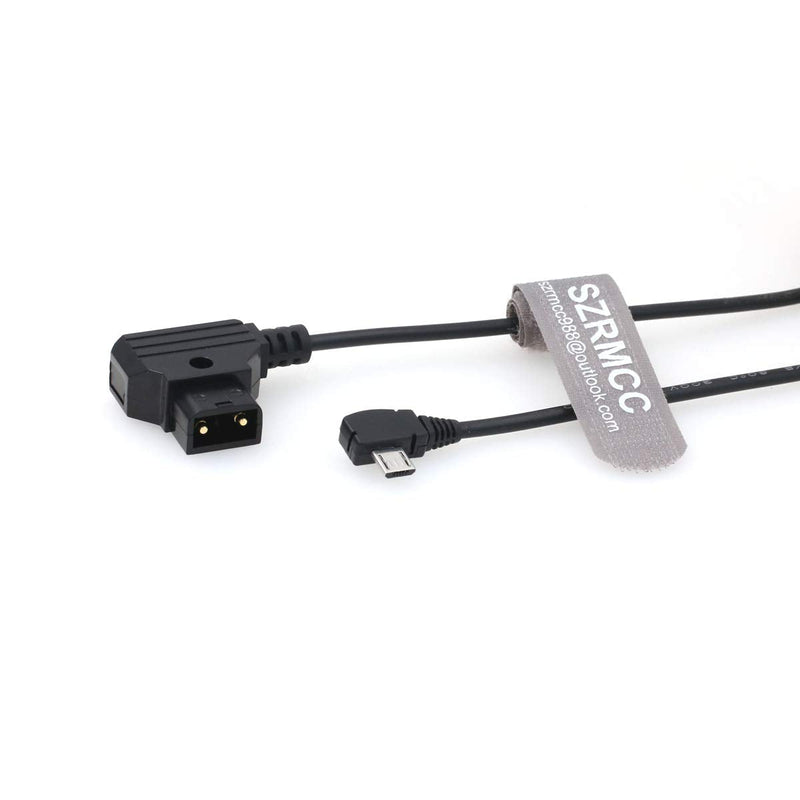 [Australia - AusPower] - SZRMCC for Tilta Nucleus Nano Follow Focus Motor Power Cable Right Angle Micro USB to D-Tap 2 Pin Male 
