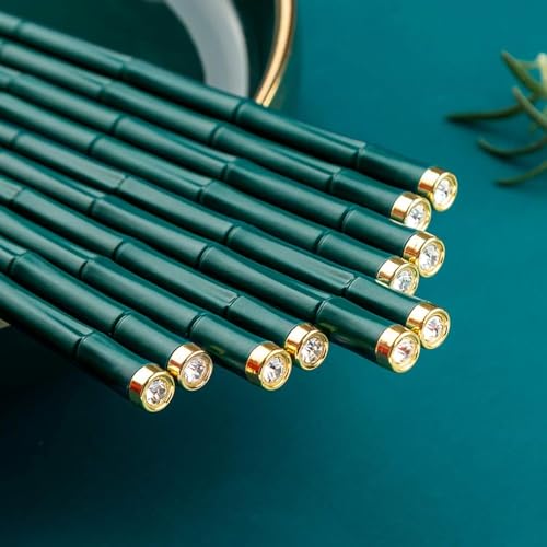 5 Pairs Reusable Metal Chopsticks Dishwasher Safe,Japanese Korean Creative Chop Sticks Pack Chopstick, Non-Slip, 9.5 h Gift Set
