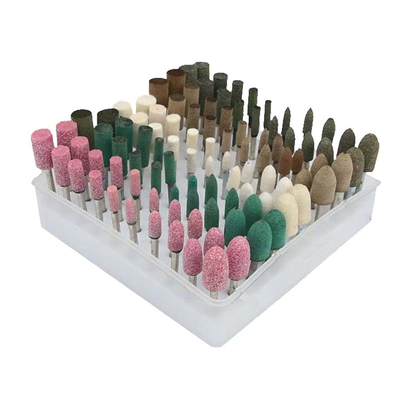 Luo ke 100 Pcs Assorted Shape Polishing Bits Buffing Wheel for Dremel Rotary Drill (Corundum Sand/Sesame/Cowhide/Rubber/Wool)…