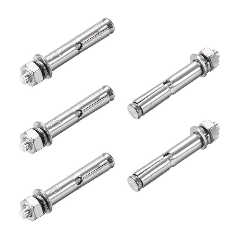 [Australia - AusPower] - 5 Pcs M6 x 50mm 304 Stainless Steel Expansion Bolt External Hex Expansion Screw Bolt Sleeve Anchor?Pool Safety Cover Expansion Bolts?for Concrete M6x50mm 