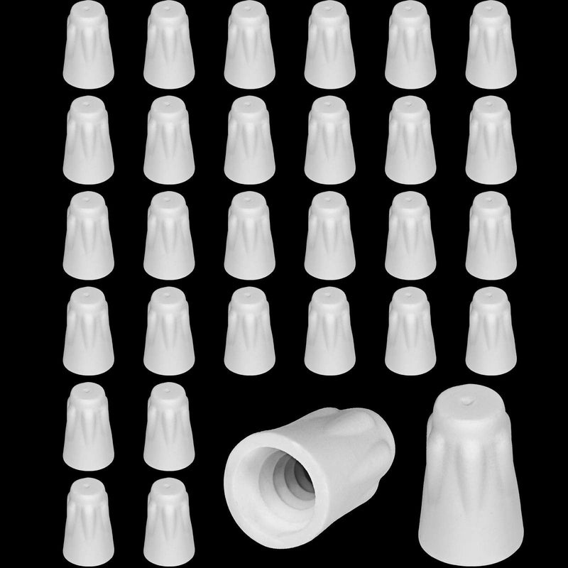 [Australia - AusPower] - 36 Pcs Ceramic Wire Connector White Ceramic Nuts 18-8 AWG High Temperature Wire Connectors Porcelain Wire Connector Ceramic Twist Caps for High Temperature Repairs(Large) 