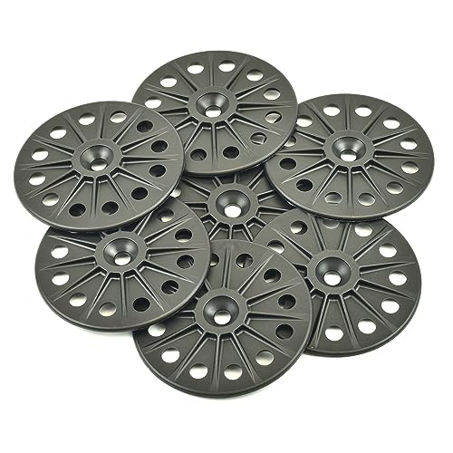 Hawkeng 60mm polypropylene load-spreading flat washers for insulation panels and sheets, 100-piece pack
