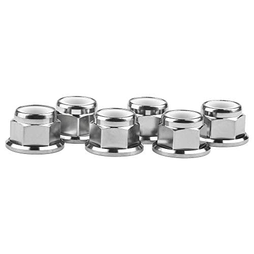 Wanyifa M12 titanium flange nylon lock nuts, 1.25mm pitch, pack of 6
