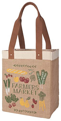 Now Designs reusable shopping tote bag with farmers market print, eco-friendly grocery bag for sustainable shopping.