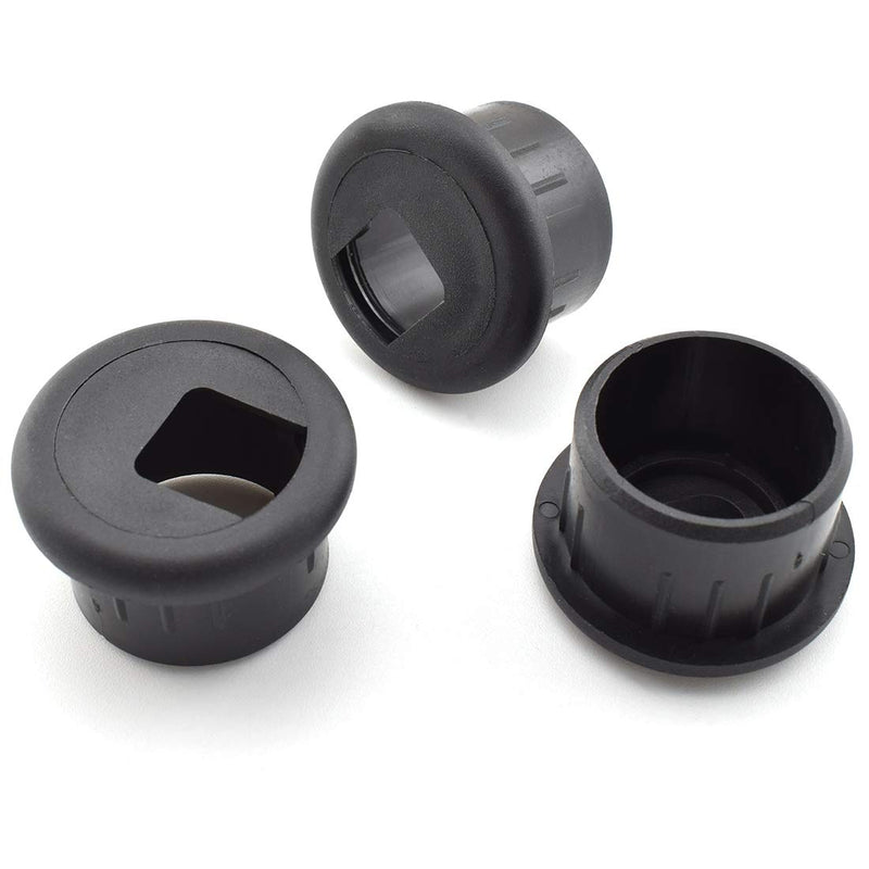 [Australia - AusPower] - SDTC Tech 3-Pack 1 inch Desk Hole Wire Grommet Black Plastic Cable Cord Cover Organizers 25mm 3 pack 