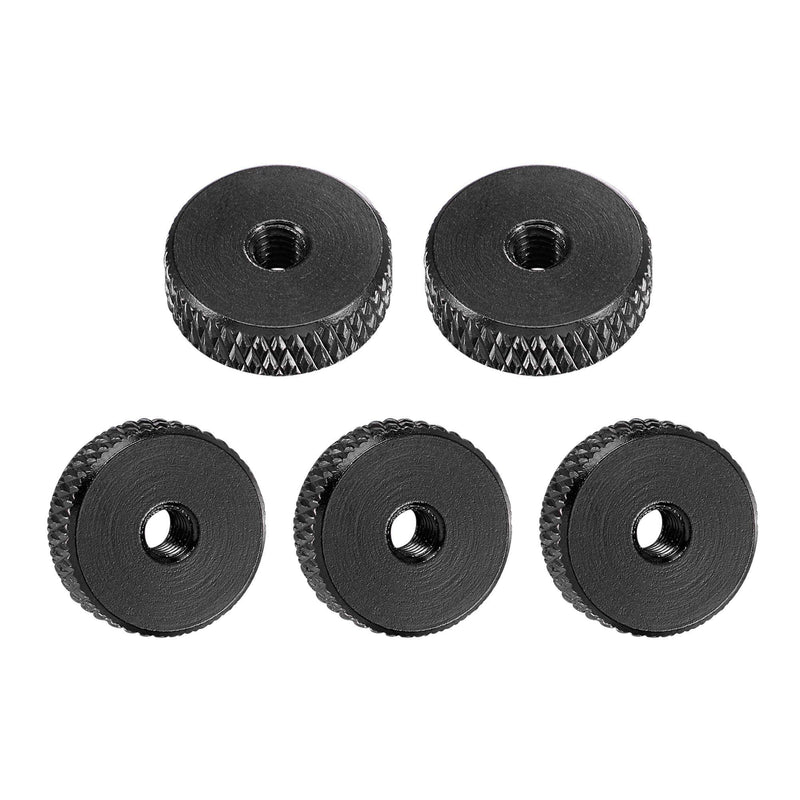 [Australia - AusPower] - uxcell Flat Knurled Nut - M3 x 12mm x 4mm Thumb Nuts Lock Adjusting Nuts Aluminum Alloy Black 5Pcs 