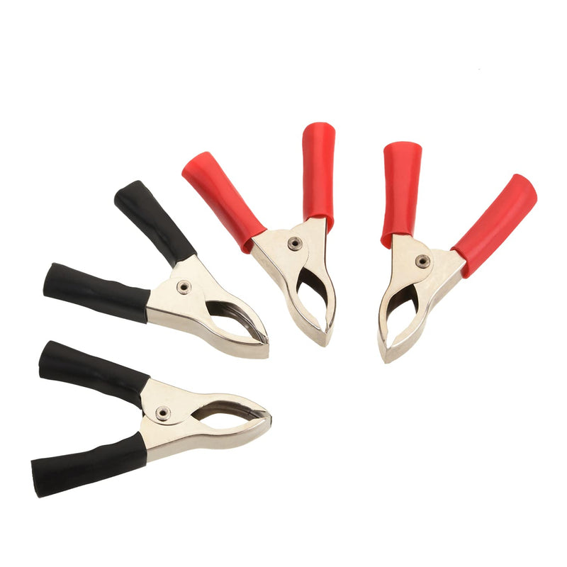 [Australia - AusPower] - Heyiarbeit 4Pcs 5A Heavy-Duty Insulated Alligator Clips,Battery Electrical Test Clips for Car Auto Vehicle Boat Red and Black 