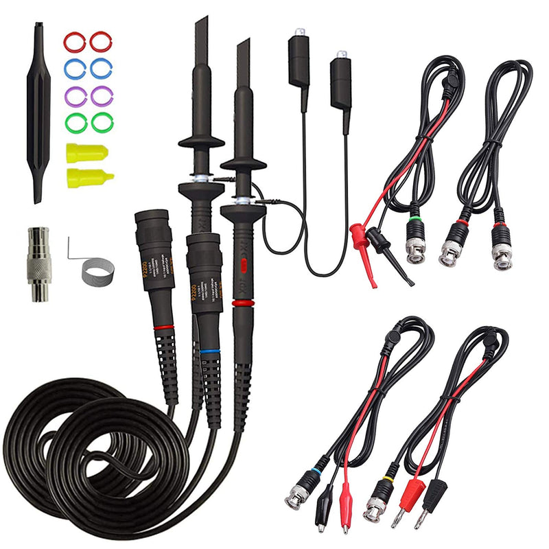 [Australia - AusPower] - Universal Oscilloscope Probe with Accessories Kit 200MHz Oscilloscope Clip Probes with BNC to Minigrabber Test Lead Kit 