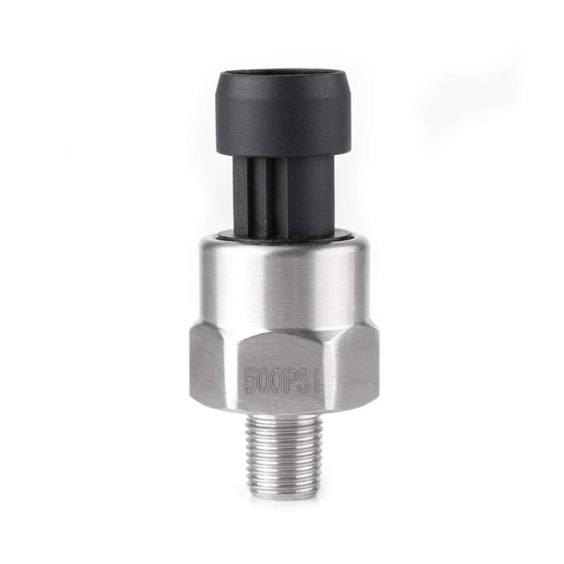 [Australia - AusPower] - 500PSI Pressure Transducer, 0.5-4.5V Stainless Steel Pressure Sender Sensor, 1 / 8NPT Thread for Fuel Oil Air Water, Stainless Steel Pressure Transmitter with Cable 500PSI 