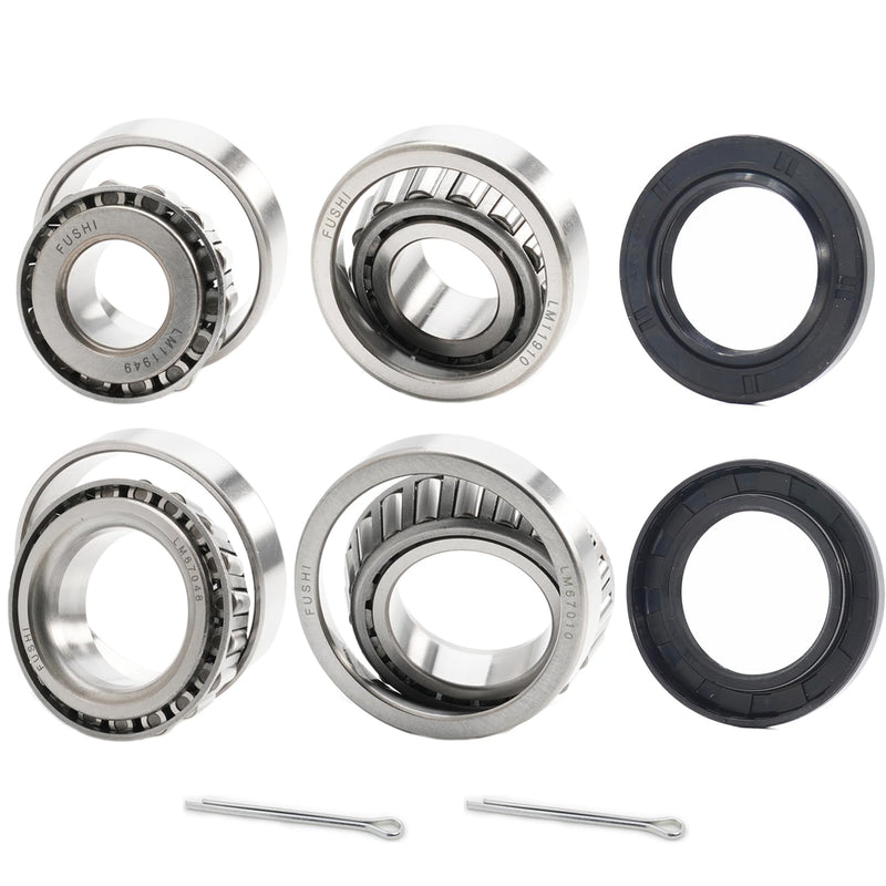 [Australia - AusPower] - 2 Set Fits for 1-1/4'' 3/4'' Axles Trailer Wheel Hub LM11949 Bearings Kit, LM11949/10 LM67048/10, 03813TC Seal OD 59.15mm, Cotter Pin. 