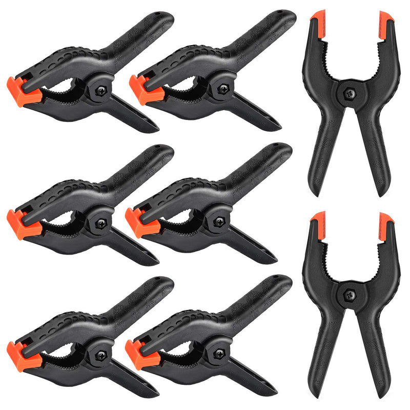 [Australia - AusPower] - Yesker Backdrop Spring Clamps - 8 Pack, 4.4 inch Nylon Heavy Duty Clips for Background Stand, Photo Studio, Photography, Chromakey Screen, Wood Working 8pcs 