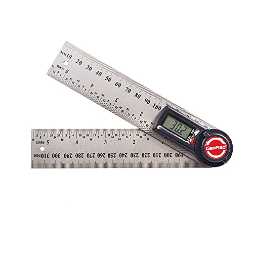 GemRed Protractor Digital 150 mm Stainless Steel Digital Protractor | LCD Display 360° Multi Angle Ruler Angle Gauge for Mechanical Engineering, Woodworking, Construction, DIY (Battery Included) 150mm
