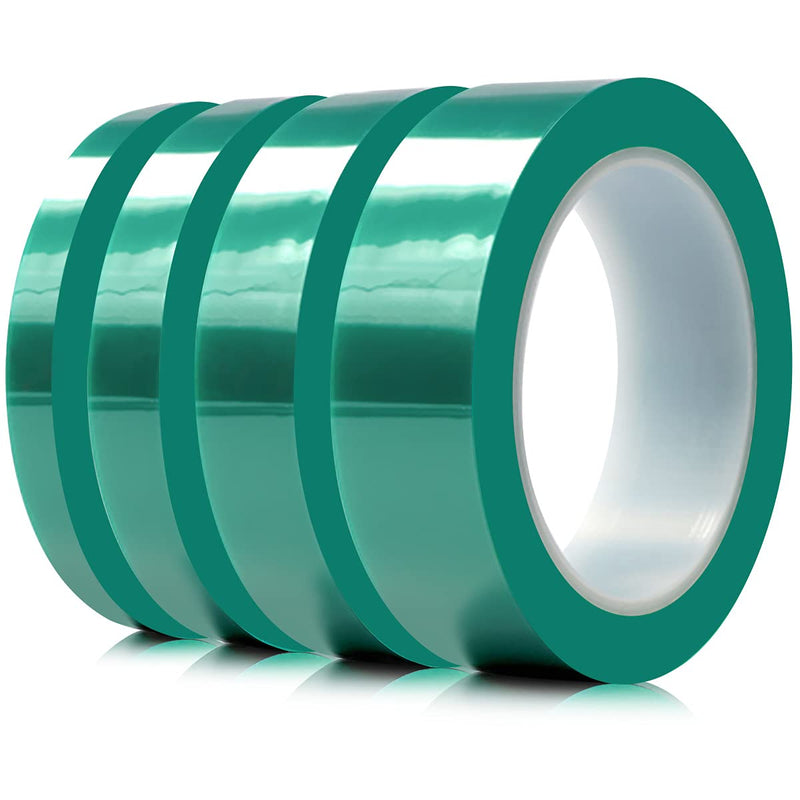 MYJOR Powder Coating Tape, Polyester PET Tape, Powder Coating kit, Silicone Adhesive, Used for Powder Coating, Cover Protection, 1/4", 1/2", 3/4", 1", 4 Rolls (36 Yards/roll）… 1/4 ", 1/2 ", 3/4",1 ", (36yds/roll) 4rolls