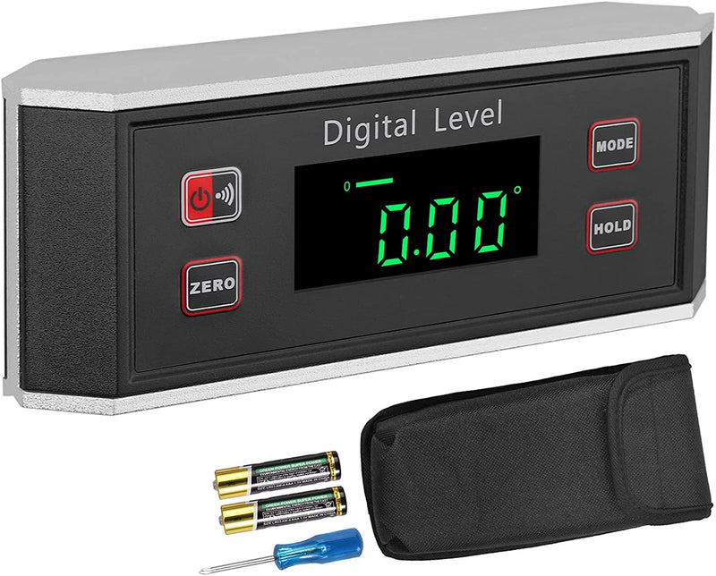 XUNTOP Digital Protractor LED Inclinometer Waterproof IP65 with V-Groove Magnetic Base, Inclinometer for Automotive, Wood and Machinery Industry (Battery Included)