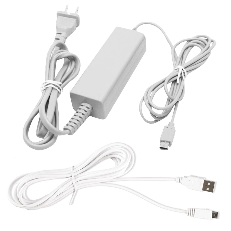 [Australia - AusPower] - Charger Kits for Wii U Gamepad, AC Power Adapter Charger and USB Charging Cord for Nintendo Wii U Gamepad Remote Controller 
