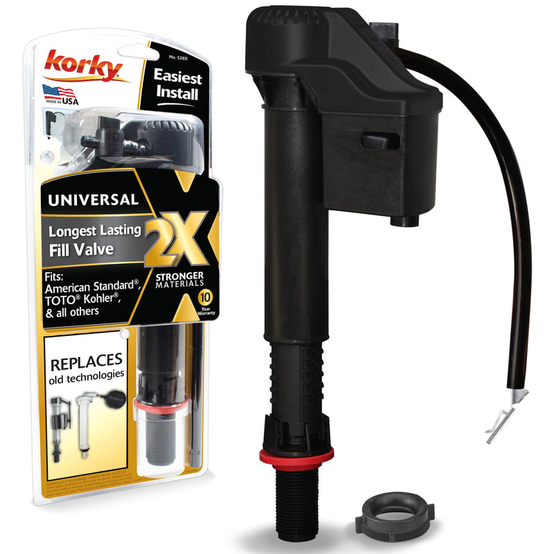 [Australia - AusPower] - Korky QuietFILL 2X Long Life Toilet Fill Valve - Universal Fits 99% of Toilets - Easy Height Adjust for Fast Install, 528X No Size 