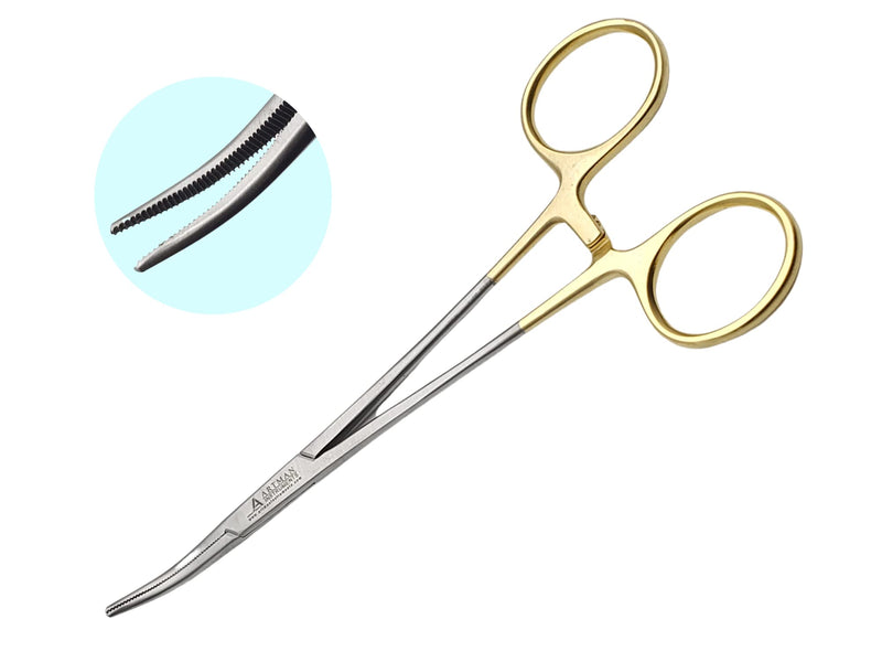 [Australia - AusPower] - Artery Forceps 6" Curved Hemostats for Nurses, Fishing Forceps, Crafts and Hobby Gold Plated Handle Artman Brand 