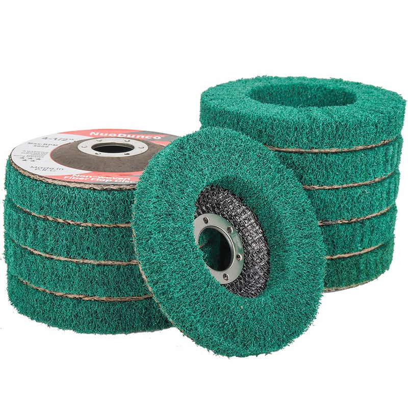 10Pcs 180 Grit Scour Flap Disc 4 1/2 Inch Angle Grinder Attachment Coarse Sanding Disc Paint Rust Remover Wire Brush Metal Polishing Wheel Green 180 Grit - 10Pcs