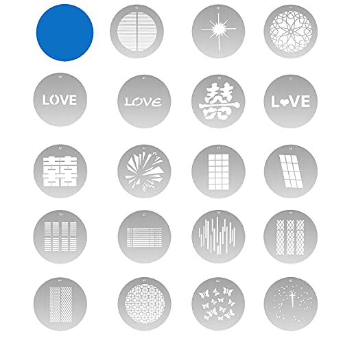 WELLMAKING G-30 GOBO Kit 19 Gobos with Blue Gel for Optical Snoot