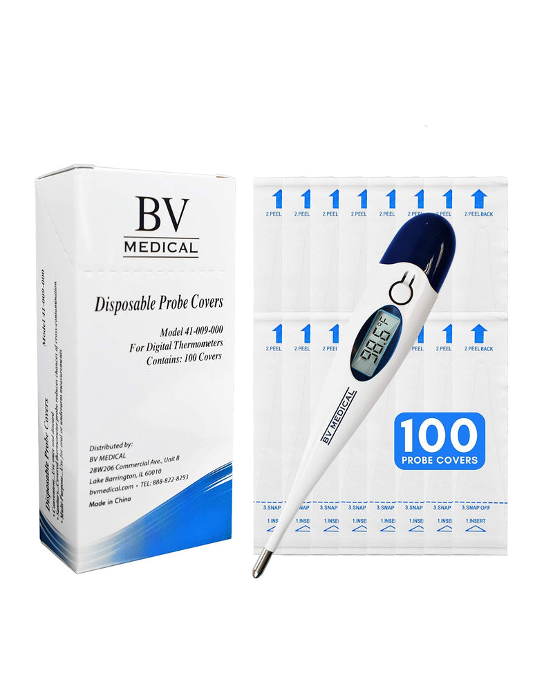 [Australia - AusPower] - Digital Thermometer Rigid Tip 10sec. W/100 Probe Covers Pack 